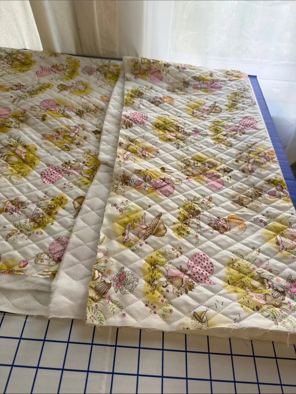 Vintage 1970s Quilted Fabric J Manes Bonnet Girl Prairie Novelty Print 2.25 Yds